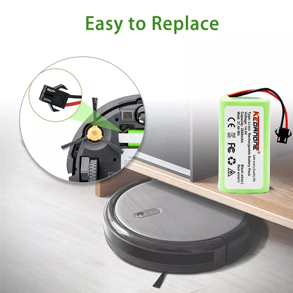 14.4V 2600mAh Lithium Battery ILIFE A4 A4s V7 A6 V7s Plus Robot Vacuum Cleaner ILife INR18650 M26-4S1P Full Capacity