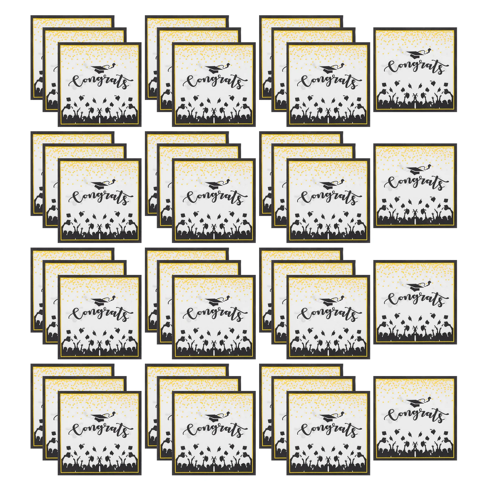 

100Pcs Graduation Party Napkins Thick Paper Mortarboard Design Stylish for Indoor Outdoor Graduation Tableware Decorations