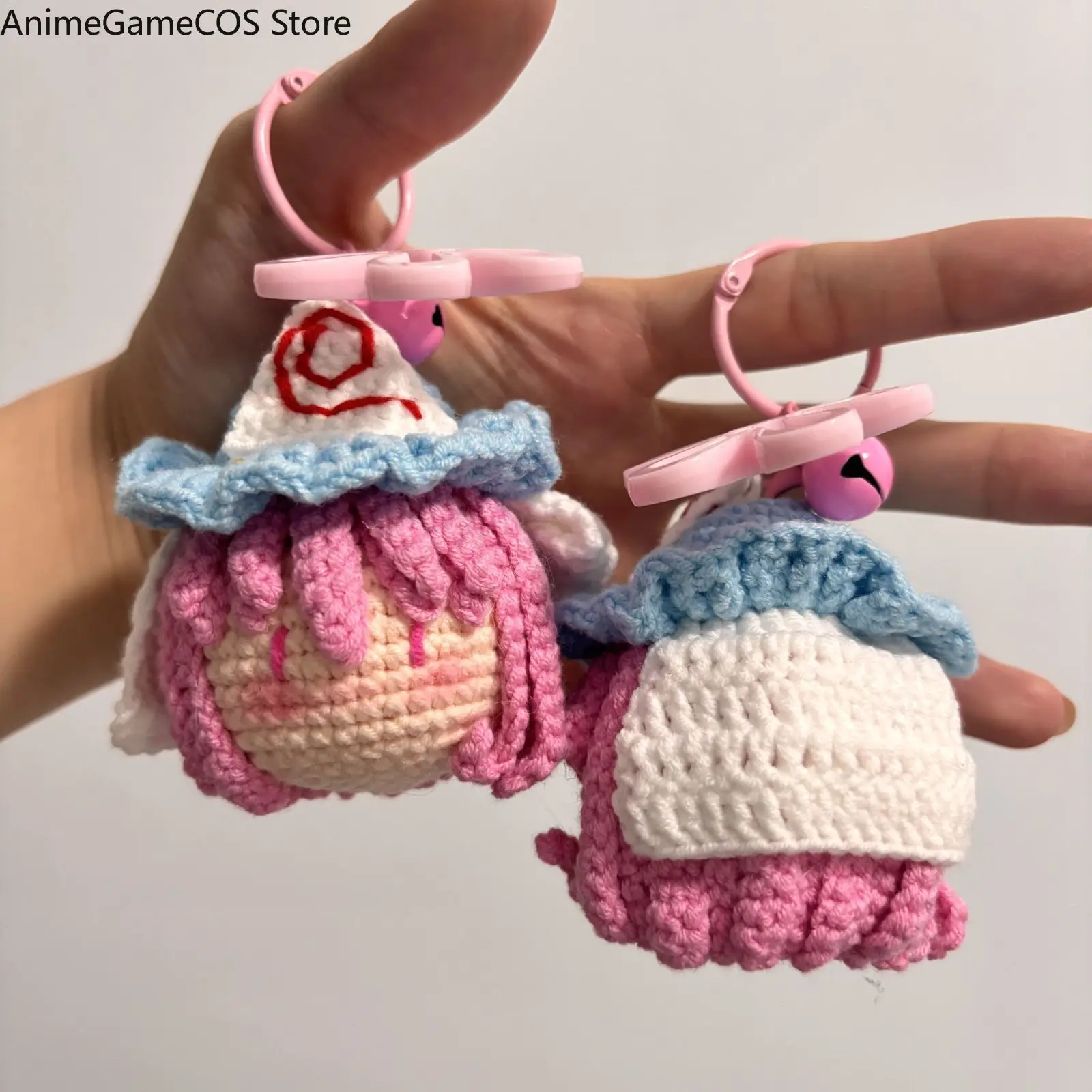 Touhou Project Reimu Hakurei Cirno Yuyuko Saigyouji Handmade Crochet Ita Bag Charm Keychain Backpack Pendant  Halloween Gift - view 4