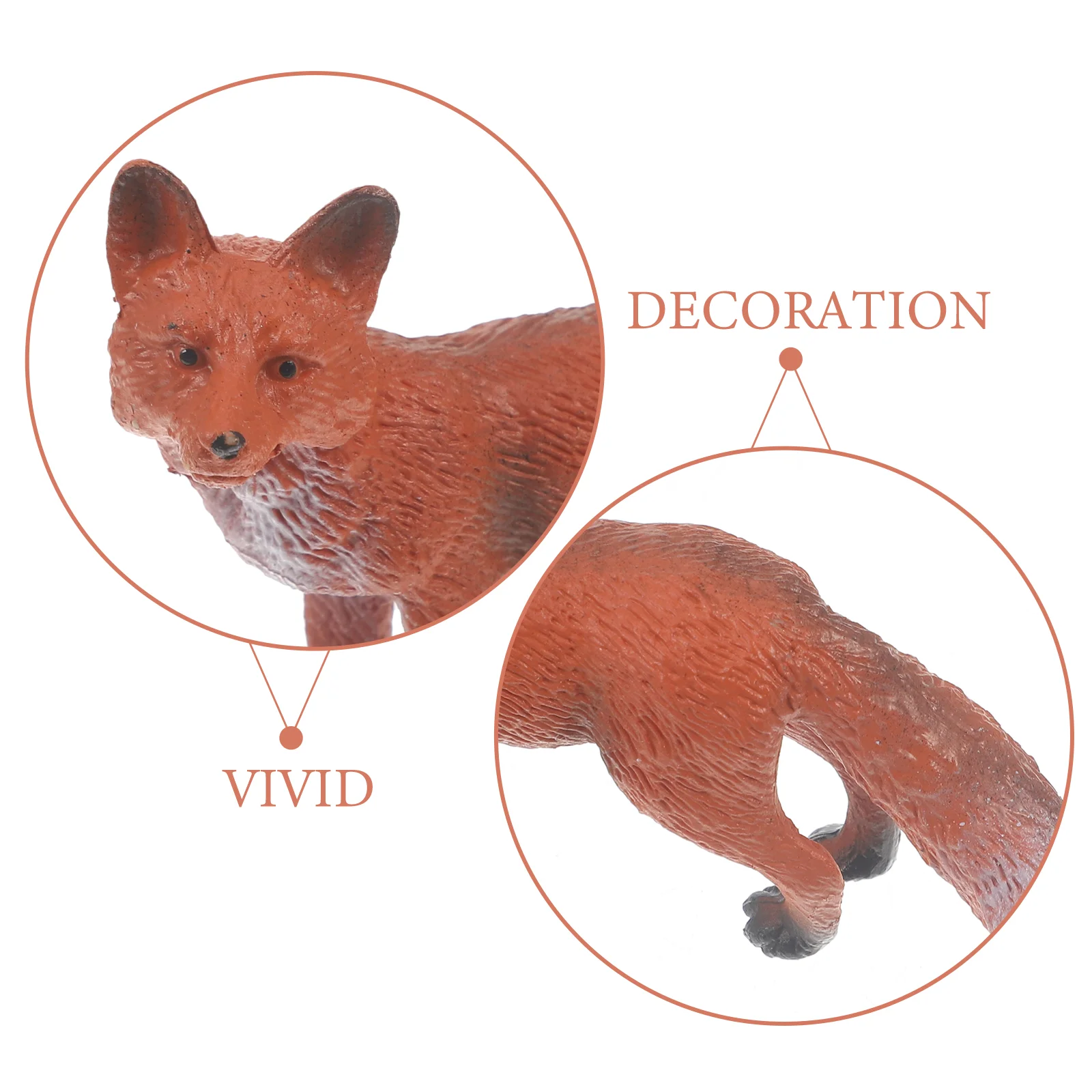 3 Pcs Simulation Wild Animal Figure Realistic Fun Toys Model Kids Animal Model Toys - 5x3cm (Fox) wild animal model