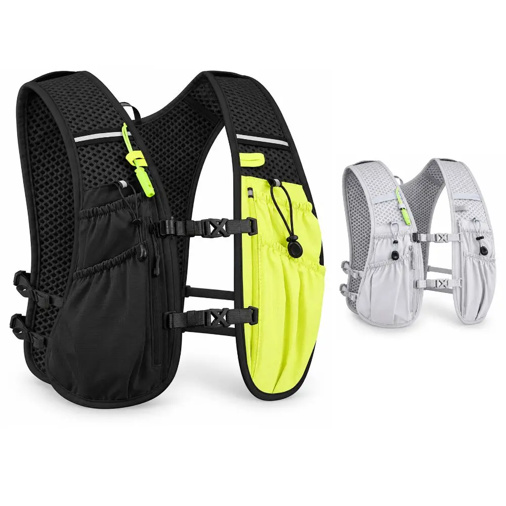 Lightweight Running Hydration Vest Breathable Reflective Hydration Backpack 3D Mesh Adjustable Fit Sports Hydration Carrier