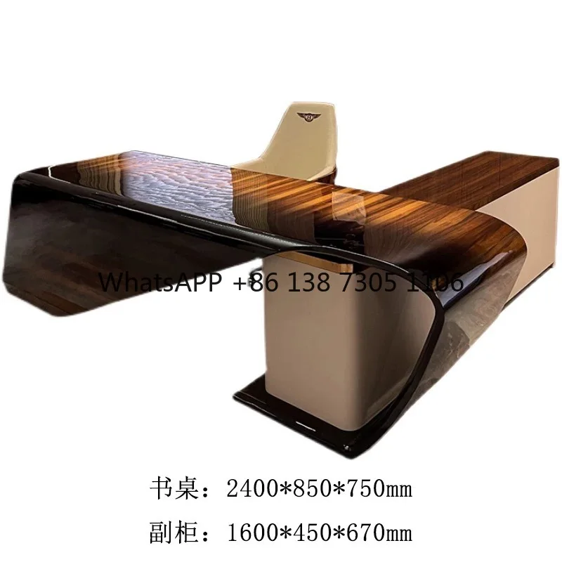 Nuovo tavolo capo di lusso leggero italiano, scrivania angolare laccata in legno massello, scrivania presidenziale, designer, grande classe di fascia alta