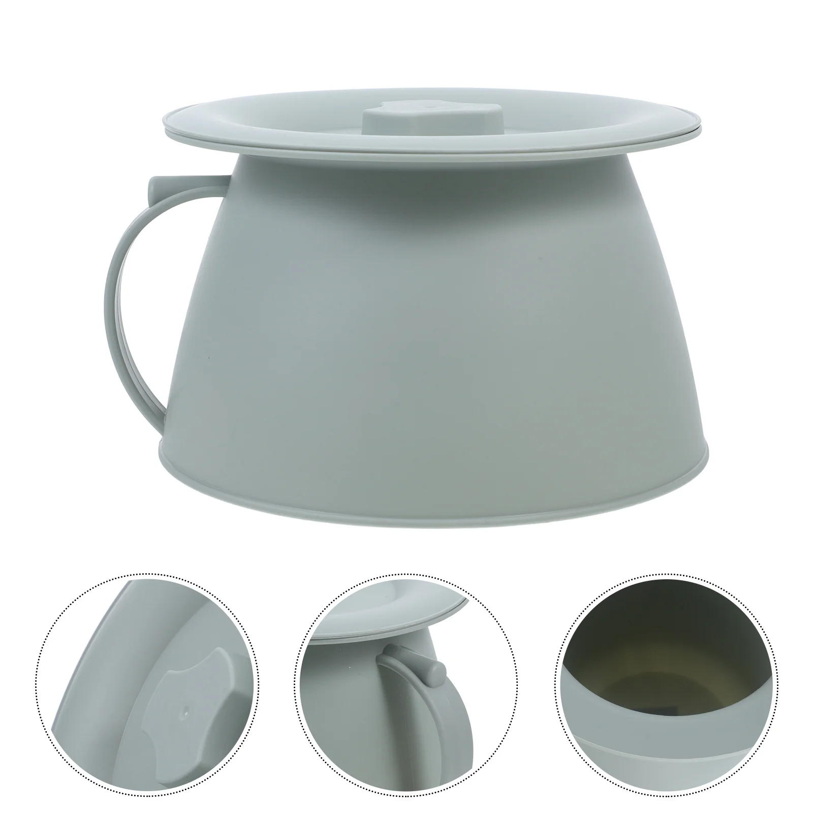 

Handle Chamber Pot Plastic Urinal Pot Elderly Portable Toilet Spittoon Covered for Bedridden Plastic Spittoon Urinal
