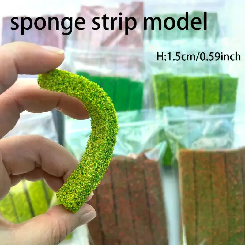 2 pezzi di simulazione materiali fai da te recinzione erba arbusto strisce tavolo di sabbia verde modello in miniatura per diorama da costruzione per interni ed esterni