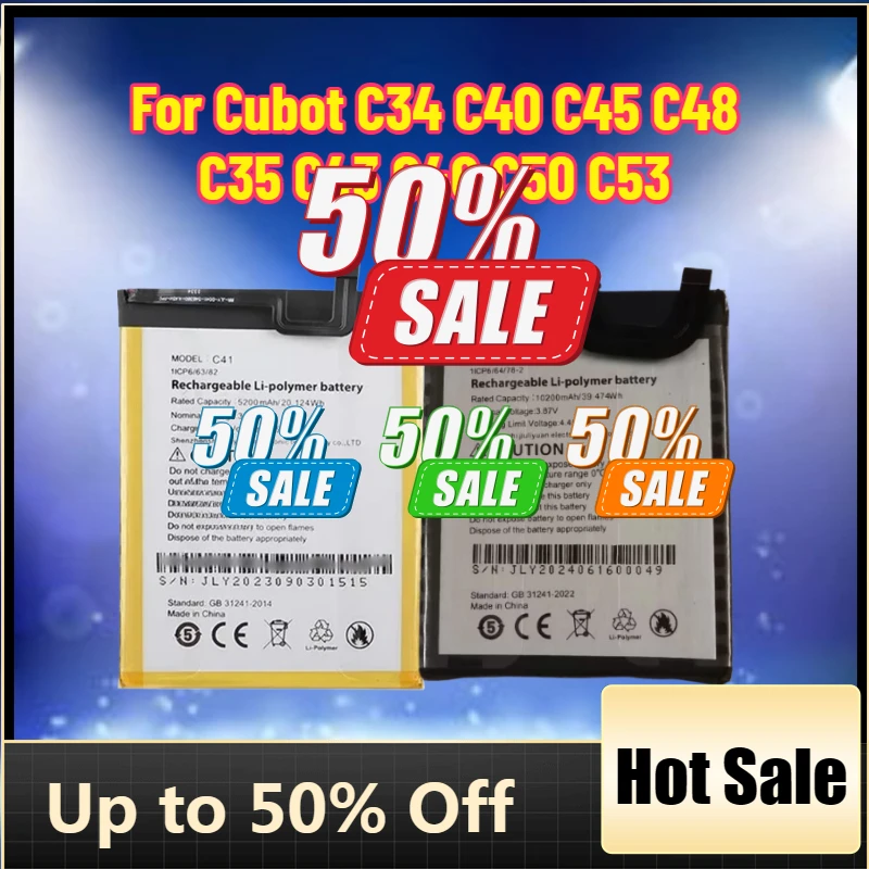 

NEW Battery for Cubot C34 C40 C45 C48 C35 C43 C40 C50 C53 Mobile Phone Battery