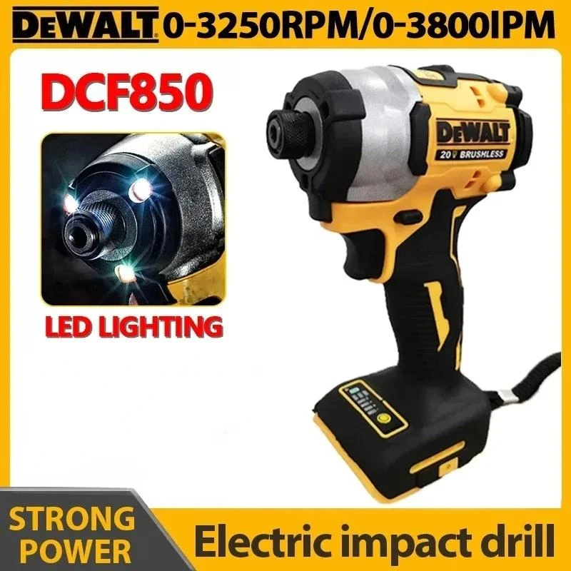 DeWalt Lithium Battery Brushless Impact Screwdriver Compact 20V Rechargeable Large Torque Electric Screwdriver Dcf850