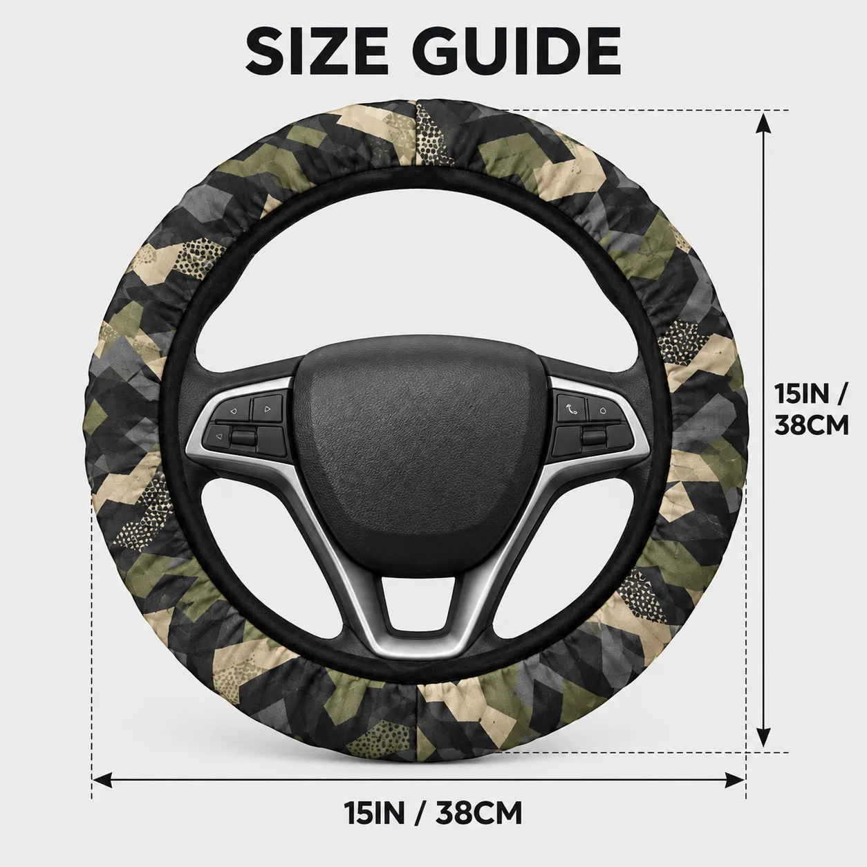 Custom Steering Wheel Cover Personalized Photo Logo Elastic Car Steering Wheel Protector 15 Inch Non Slip Auto Interior Decor