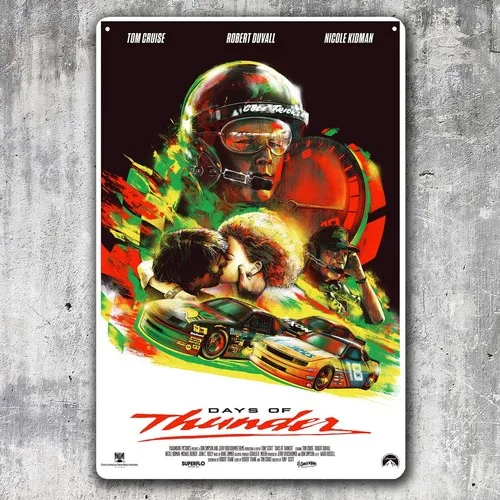 ملصق معدني لفيلم Days Of Thunder Tom Cruise مقاس 20 × 30 سم - ألومنيوم
