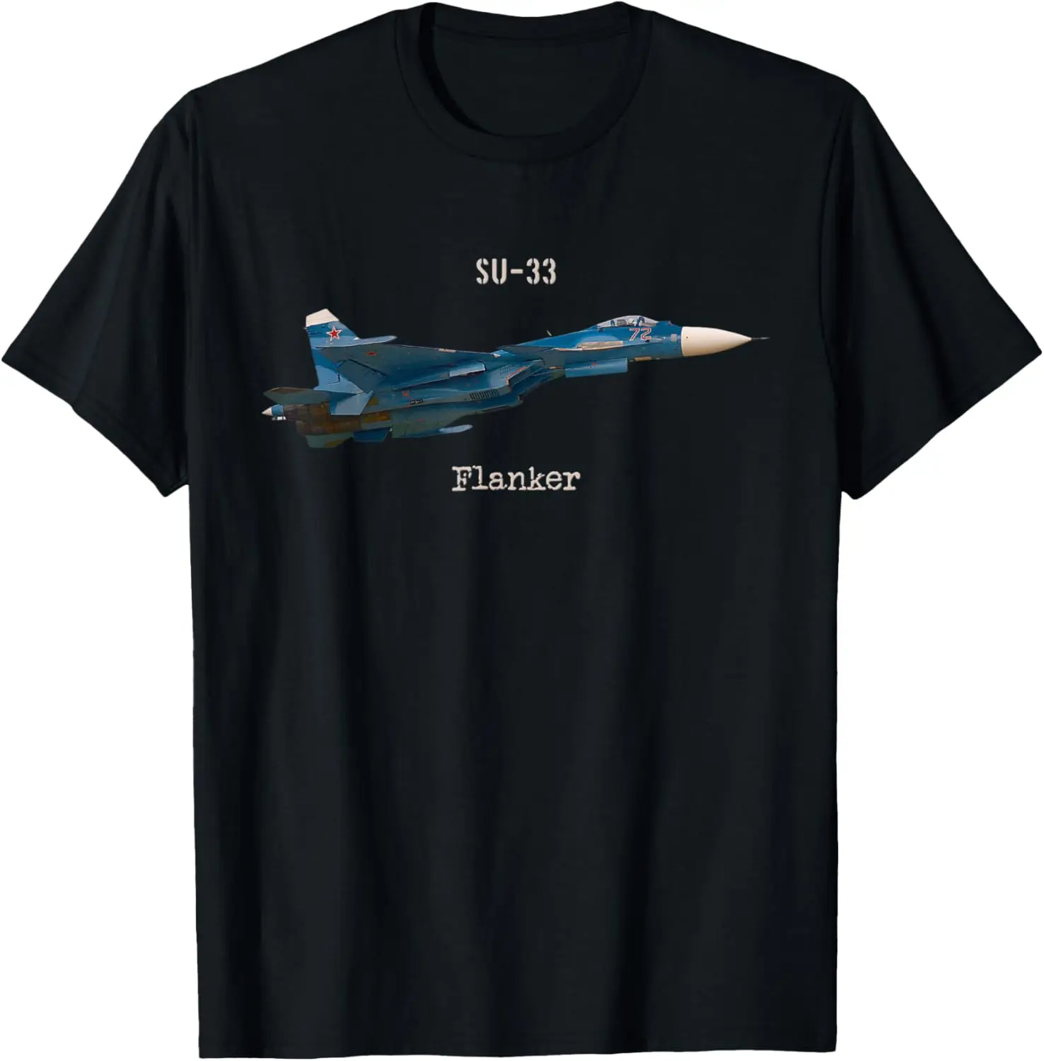 

Soviet Russia Aircraft SU-33 Flanker T-Shirt Short Sleeve Casual 100% Cotton T Shirt