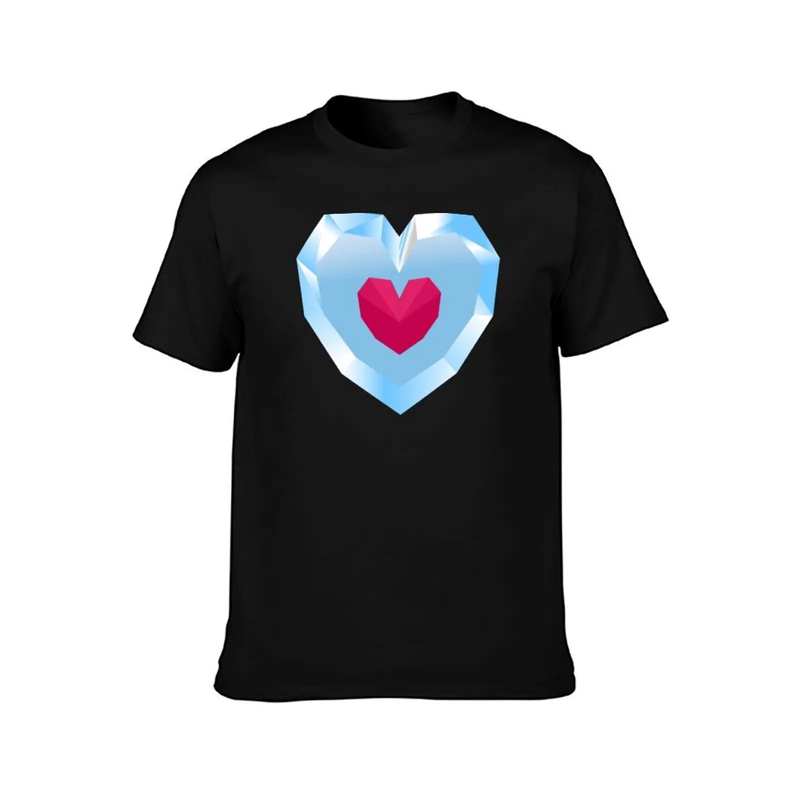 Heart Container T-Shirt, Summer Casual Cotton Tee, Oversized Streetwear Tops, Vintage Graphic Print, Loose Fit Short Sleeve