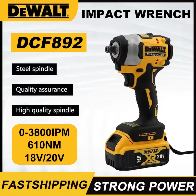 Dewalt DCF922 Brushless Impact Wrench 610N.m Cordless Driver Large torque Variable Speed Electric Wrench 20V Rechargeable Tools