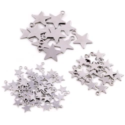 30pc/lot 17x14mm/10x8mm/Charms 316 Stainless Steel five-pointed star Cute for necklace pendant charms diy jewelry making
