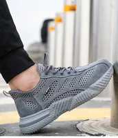 Chaussures de travail d'été avec Protection, chaussures de sécurité légères et respirantes, embout en acier, baskets de travail en maille pour hommes et femmes 3