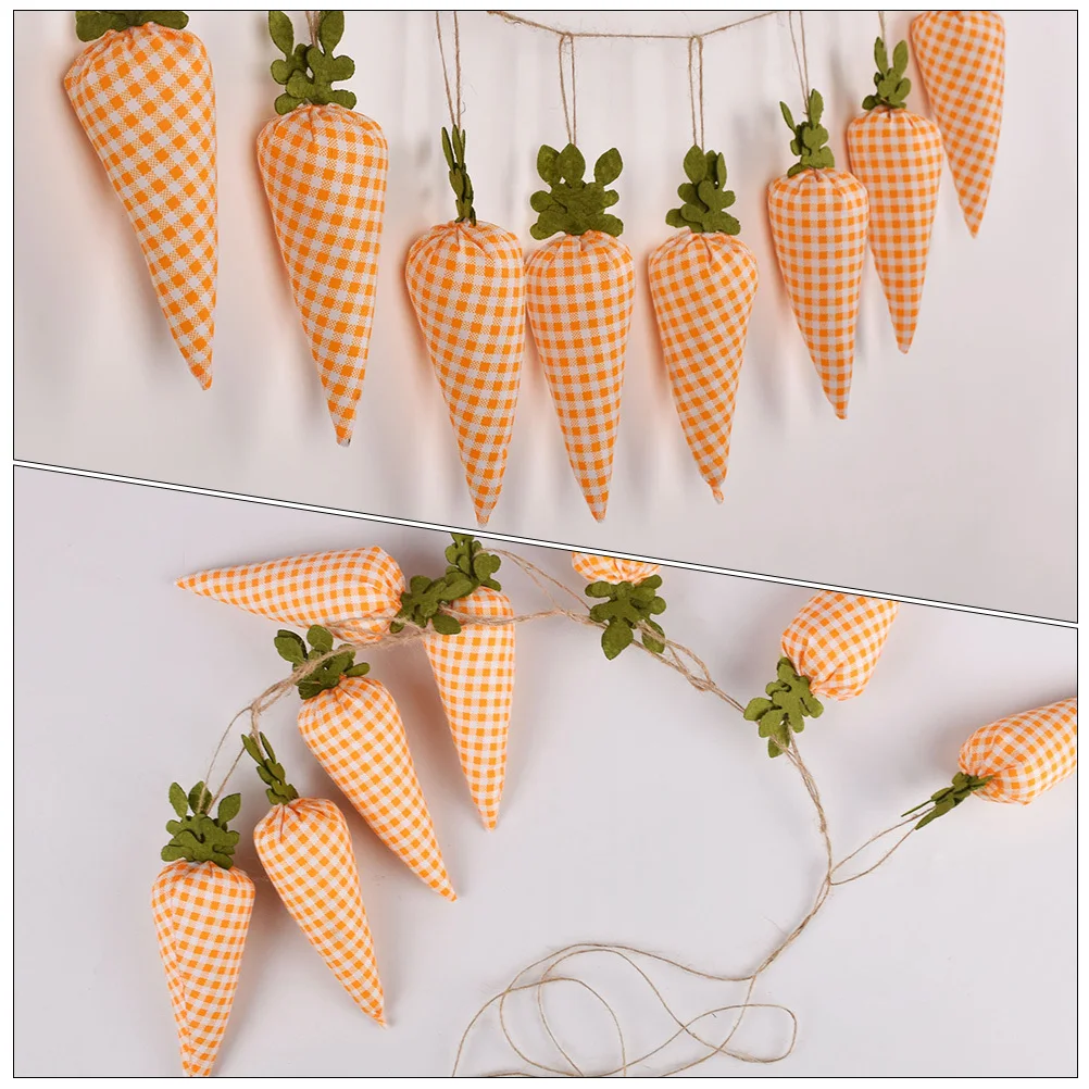 

6pcs Easter Carrot Pendant Hanging Decor For Party Hotel Lightweight Cloth Art Simple Chic Style Themed Diy Decoration