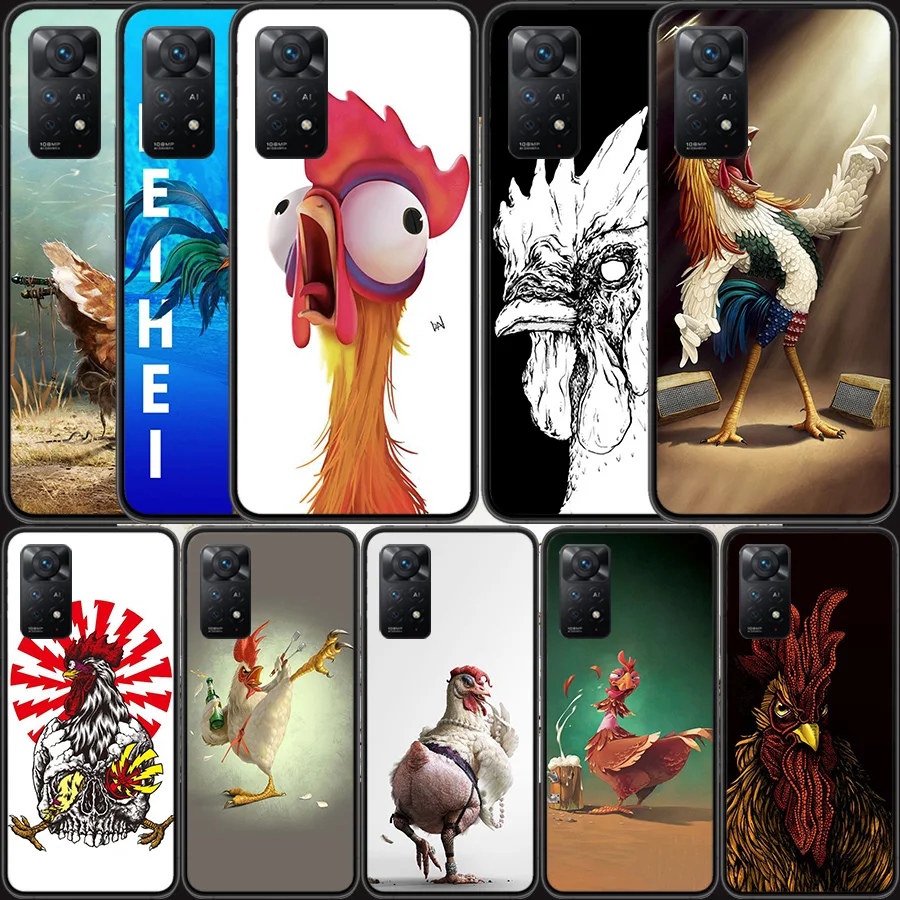 Naughty Chicken Hen cock cockfight Phone Case For Redmi Note 13 Pro 5G Plus 12 12C 10 10A 10C 9 9A 9C 9T 8 8A K60 K70 Pro Xiaomi