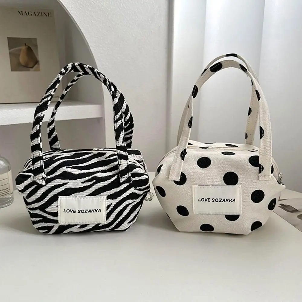 Fashion Leopard Print Tote Bag Canvas Women Handbag Large Capacity Simple Shopping Bag Portable Key Earphone Coin Storage Bag