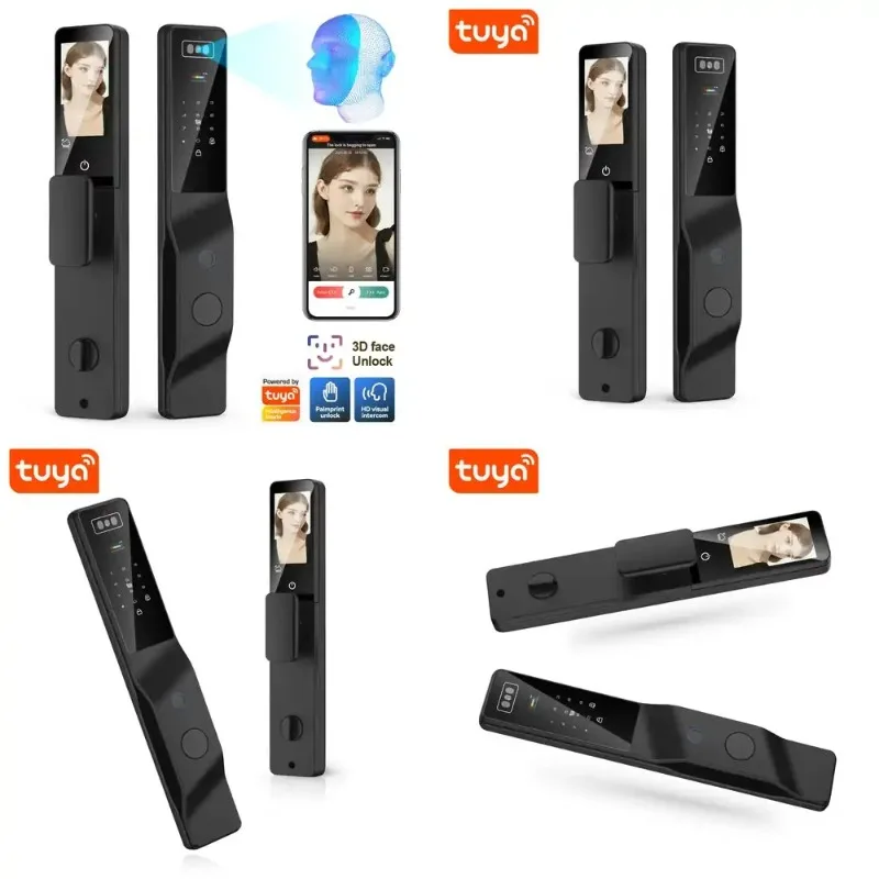 

2026 New Smart WiFi Door Lock with 3D Face Palm Recognition HD for Home Security PST-DDL9-TY