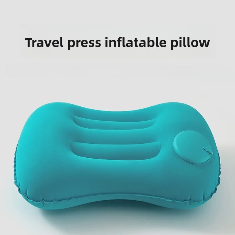 

Velvet Inflatable Lumbar Pillow Square Shape -Press To Fill Travel Cushion for Car Office, Foldable Portable Back & Neck Support