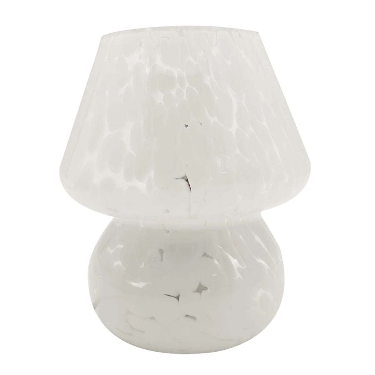 

Mushroom Table Lamp Small Bedside Table Glass Lamp Translucent Glass Desk Lamp for Living Room US Plug White