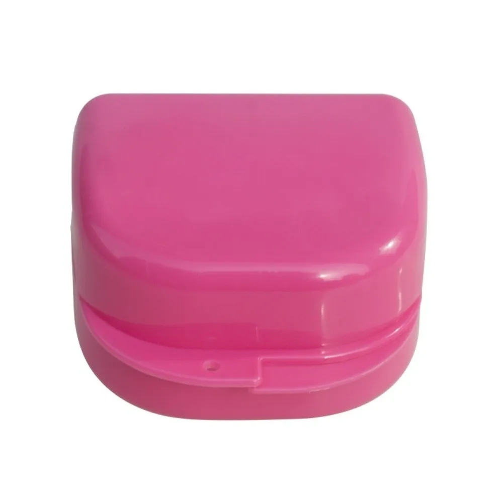 Convenient Compact Dental Retainer Case Ventilated Lid Durable Mouth Guard Case Travel Denture Box Home Storage