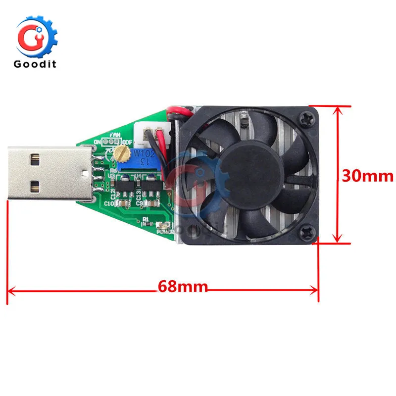 15W DC 3V-21V Electronic Test Load resistor USB Interface Battery Discharge Capacity Tester with Fan Adjustable Current Module