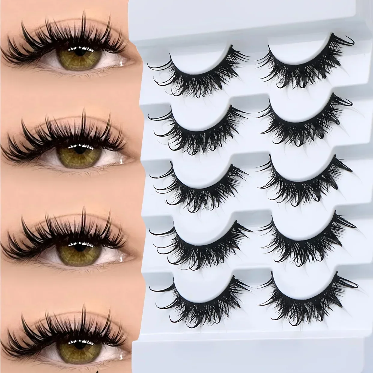 Demon Thai false eyelashes，5 pairs Small capacity for you to buy with confidence，Fox's cunning style，Can be reused，Great gift