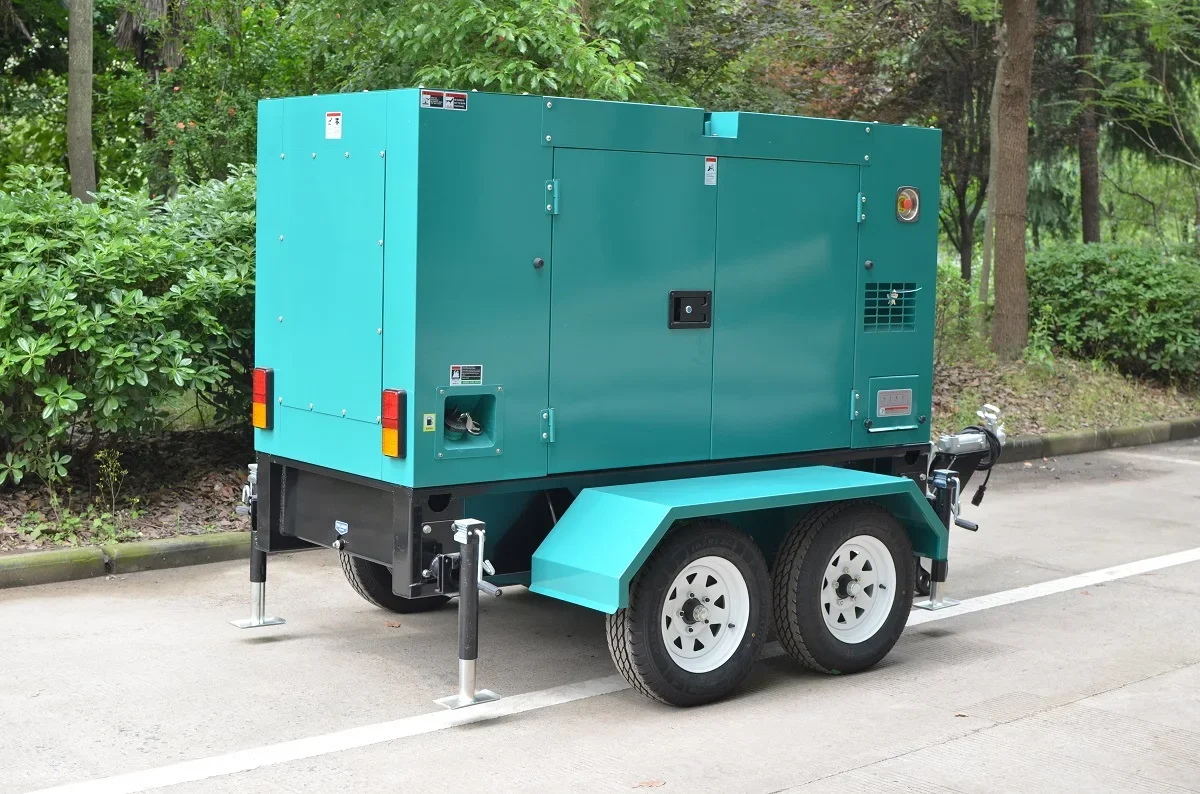 مولدات نوع المقطورة المتنقلة 30KVA 50KVA 100KVA 150KVA مع مولد محرك الديزل الكمون/البركينز/Doosan/Weichai