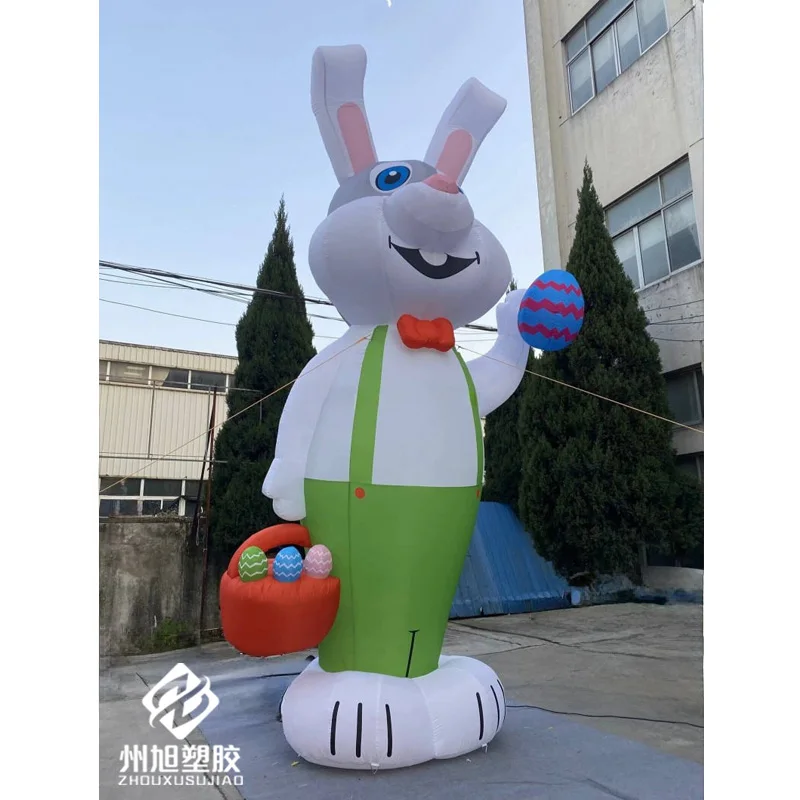 Inflatable rabbit, animal-shaped inflatable model, with blower, Easter rabbit Easter decoration item