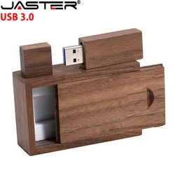 JASTER USB Flash Drive 3.0 Wooden/bamboo Pendrive 4GB 8GB 16GB 32GB Pen Drive 64GB 128GB U Disk Memory Stick（No customized logo）