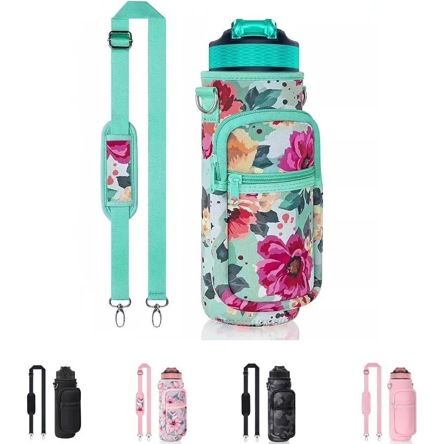 

Сумка-переноска для бутылки с водой, 25 унций, 32 унций, держатель для бутылки с водой через плечо с регулируемым плечевым ремнем, сумка-слинг, рукав, держатель с