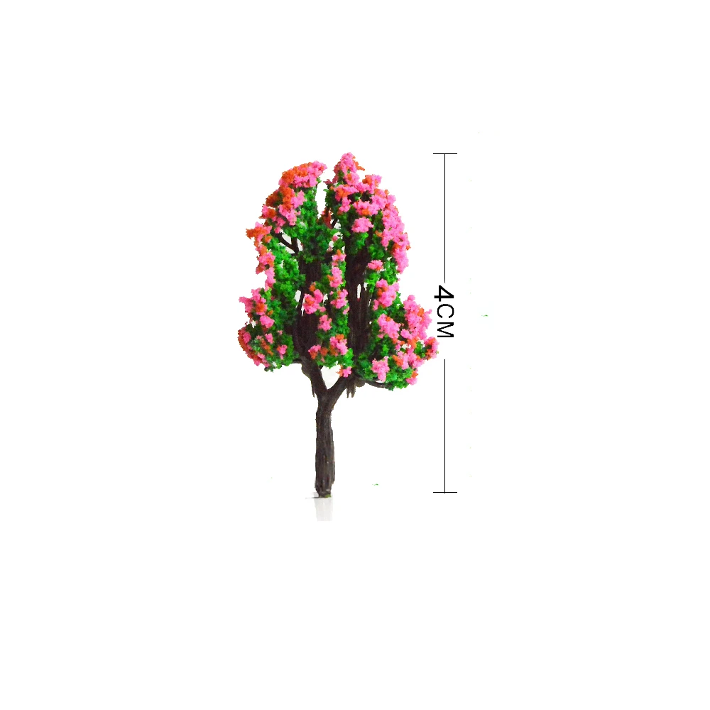 Mini Color Tree Model for Making DIY Building, Sand Table, HO Railway, Cena do Jardim, Layout de Plantas, Diorama Kits, 4cm, 50Pcs, 100Pcs