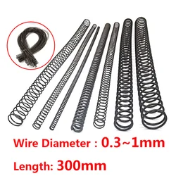 Resorte de compresión tipo Y, diámetro de alambre 0,3, 0,4, 5, 0,6mm-1mm, longitud de acero de resorte 300mm, resorte de retorno de Rotor de presión ultralargo