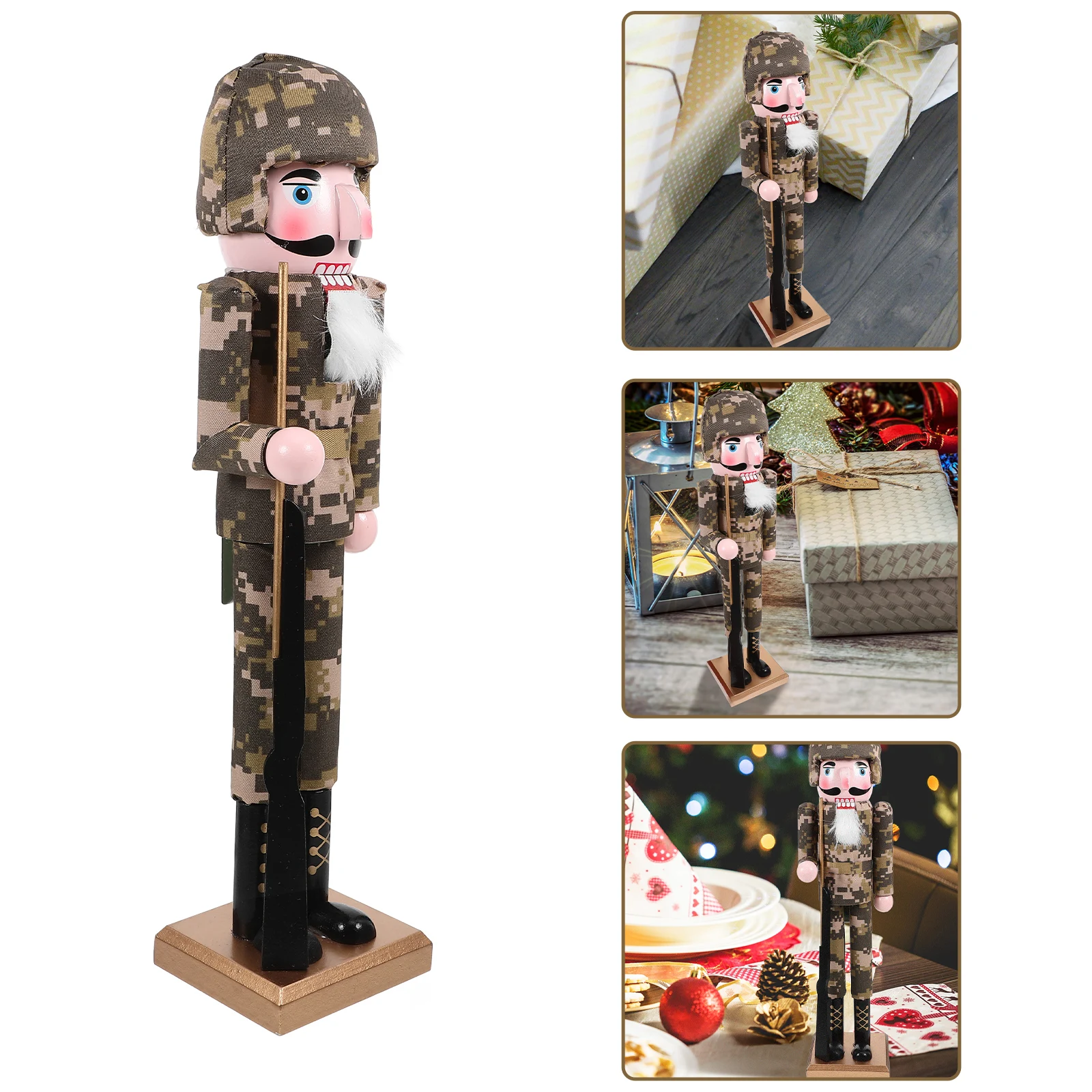 

Wooden Nutcracker Ornament Christmas Desktop Decor Xmas Gift Festival Home Decoration Nutcrackers Figure Craft
