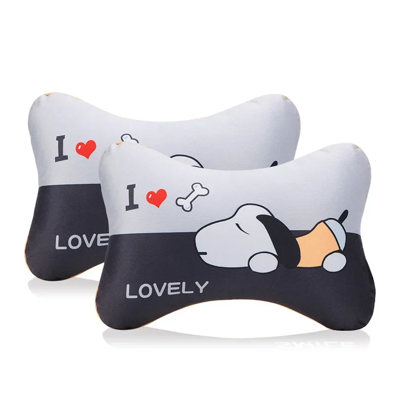 Car Headrest Neck Pillow Cartoon Neck Cushion Accessories Women Cervical Pillow Universal Girl Soft PP Cotton Comfort Pillow