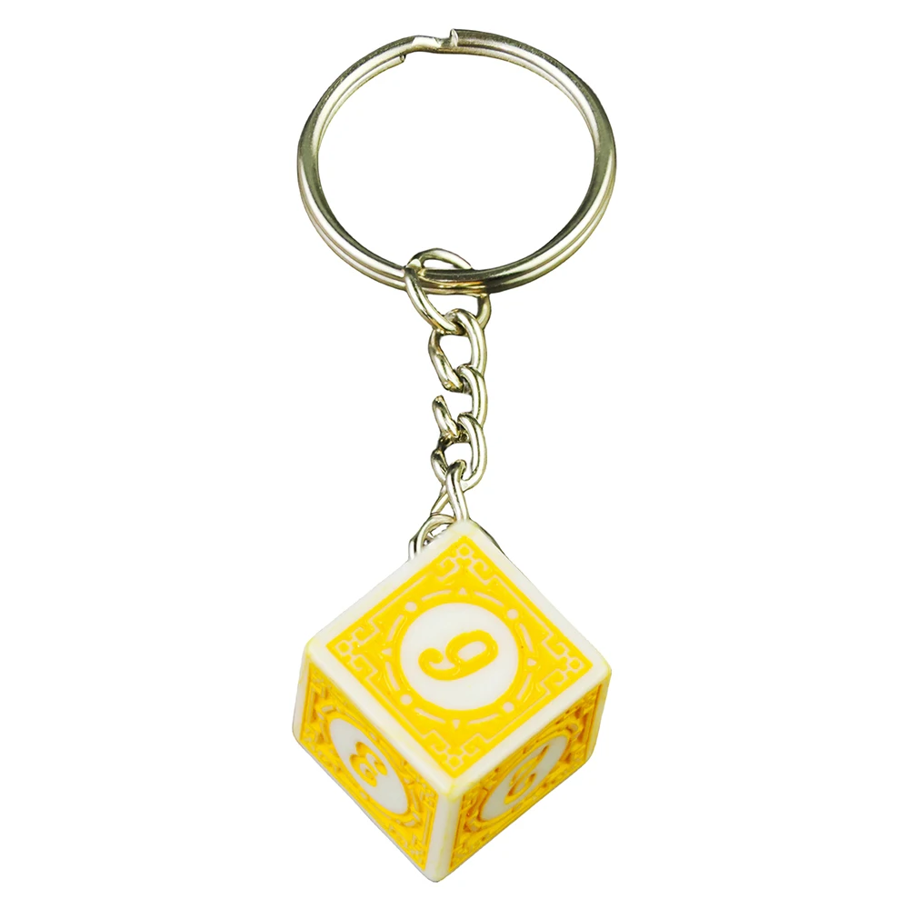 Dice Keychain D6 Funny Keyring Jewellery Pendant for Wallet Handbag Lanyard for Kid Women and Men