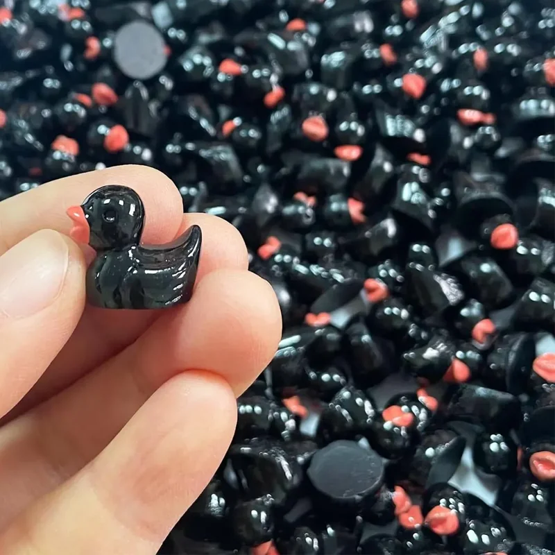 10/20 piezas pequeños Mini Halloween patos negros miniaturas de resina, animales de jardín de hadas para micropaisaje DIY artesanía decoración del hogar