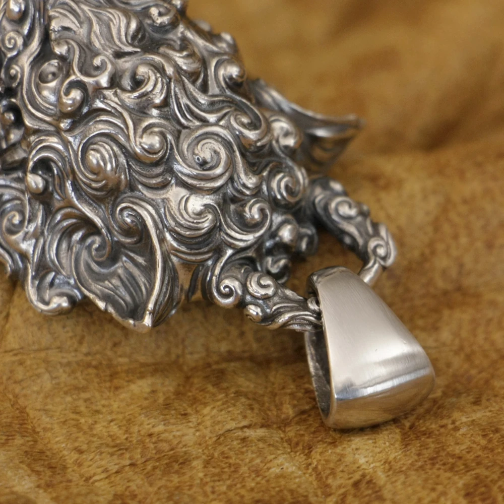 تانغ الأسد 925 الفضة الاسترليني قلادة الشرير كيلين مجوهرات TA405