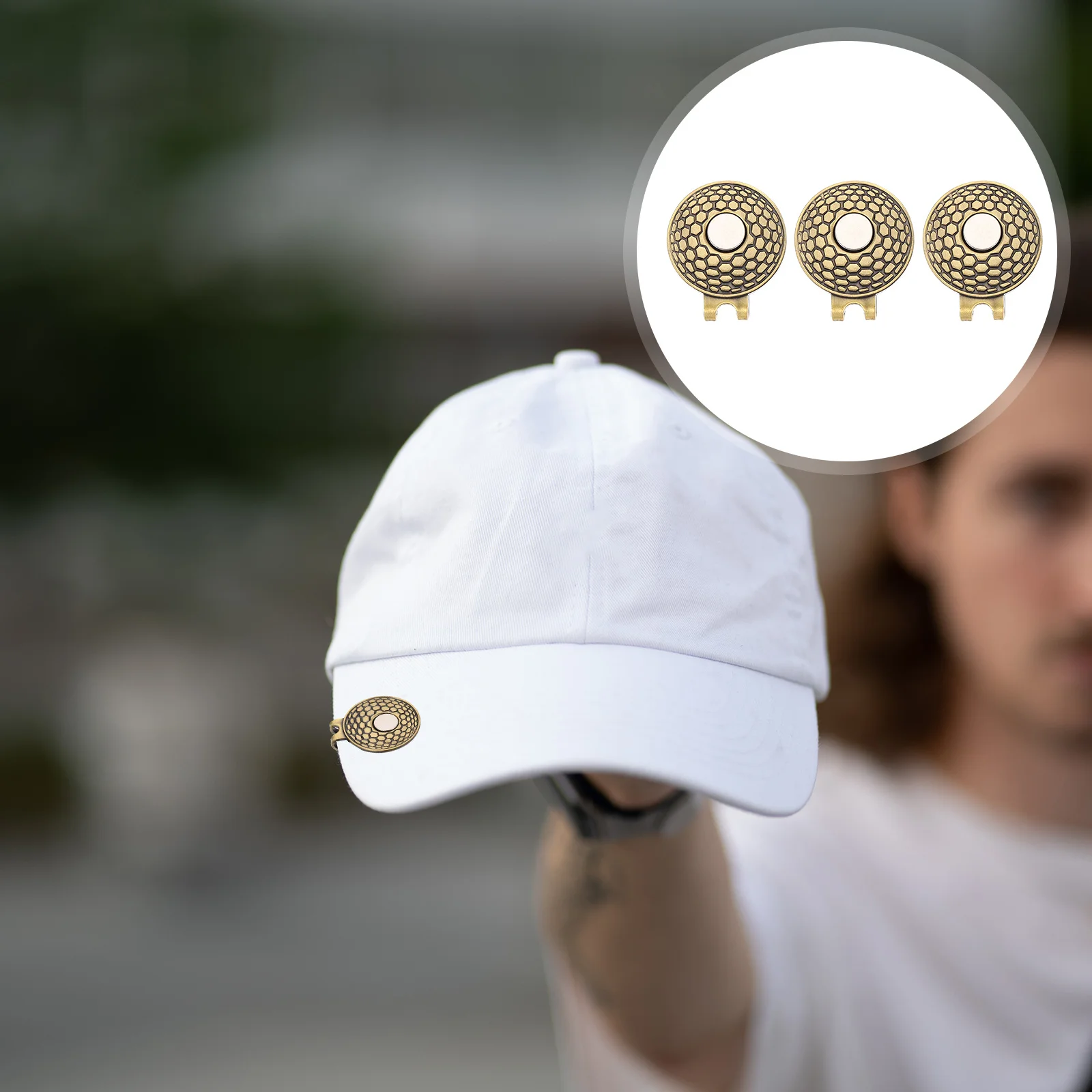 

3pcs Golf Marker Clip Zinc Alloy Hat Clamp For Caps Belts Golfing Marking Clamp Clothes Golfing Accessories Training Aid Tool