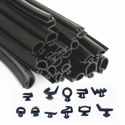5/10M Bridge Aluminum Alloy Doors Windows Sealing Strip Card Slot Type EPDM Rubber Strips Soundproof Windproof Waterproof