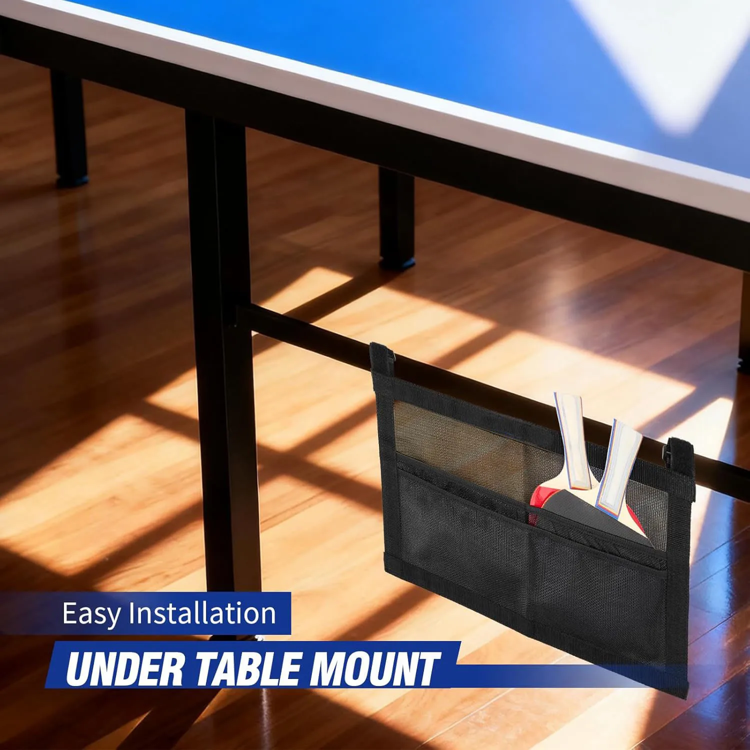 Portable Polyester Table Tennis Paddle Storage Bag, Waterproof Wear Resistant Ping Pong Carry Pouch for Training Competition