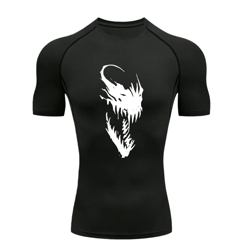 Venom Pattern 2026 Men's Sports T-shirt Training Fitness Compression Athletic Tees Workout T-Shirt Rashguard Sports Men's