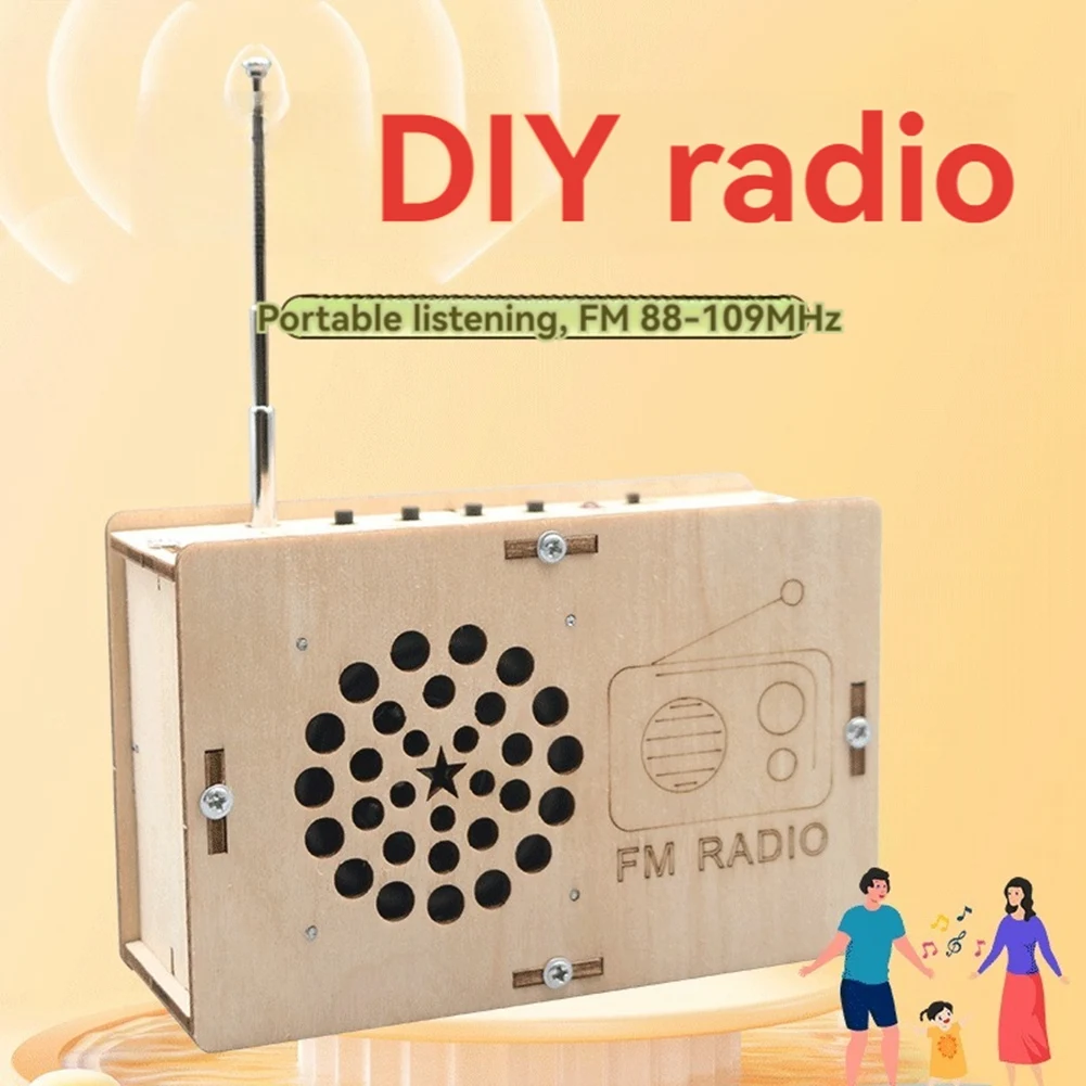 DIY FM Radio Model Wood Science Project Steam Model for Children Teens Birthday Gift