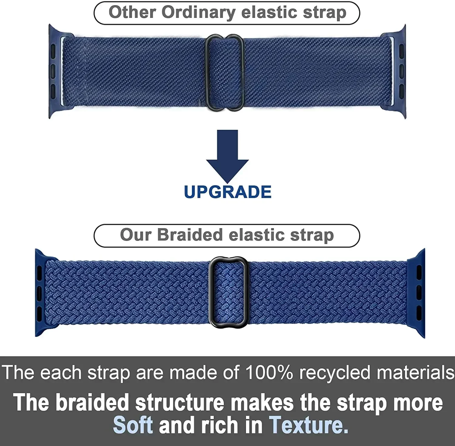Elastisches Nylon-Armband für Apple Watch Ultra Band 40mm 44mm 41mm 38mm 49mm 45mm Geflochtener Solo Loop IWatch Series 9 8 7 3 Se Armband – Detail 9