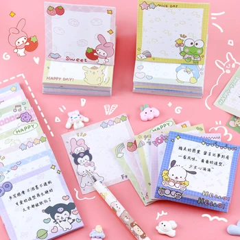 MINISO Kawaii Sanrio yapışkan not Kuromi benim melodi Melody moroll sevimli Anime karikatür öğrenci not defteri kırtasiye kız hediyeler