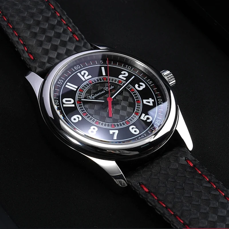 Mysterious Code Men Automatic Watch 40mm Pilot Mechanical Wristwatch 100M Waterproof Luminous Double Arch Sapphire Mirror