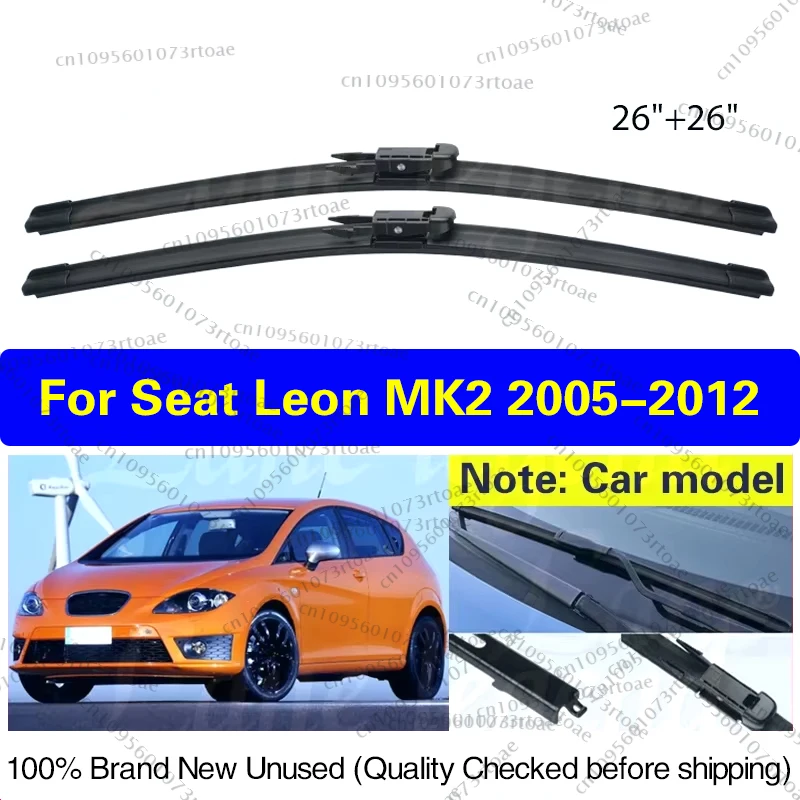 

Car Wiper Blades For Seat Leon MK2 2005 - 2012 Windshield Windscreen Front Window Blades 2009 2010 2011 26"+26" Car Accessories