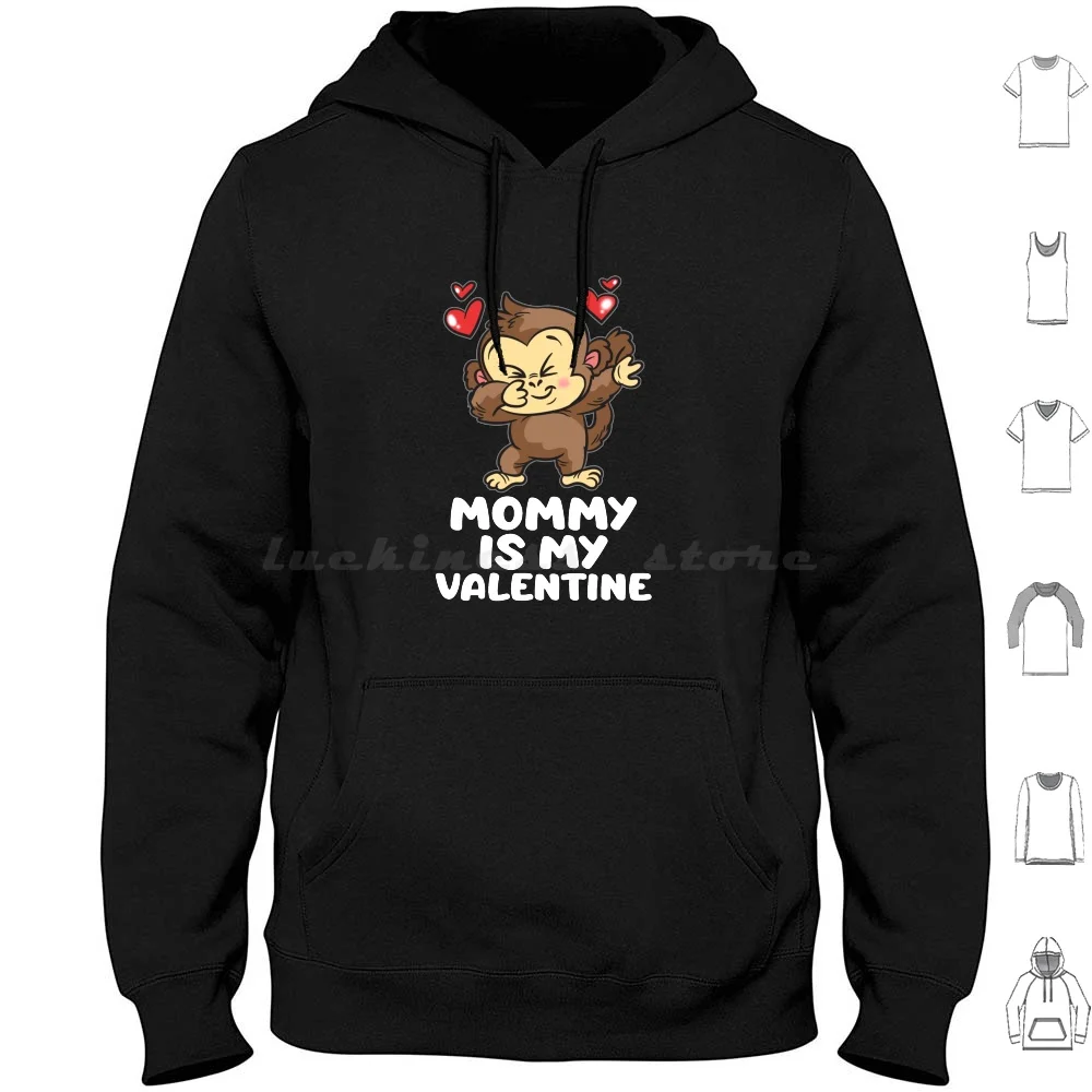 Mommy Is My Valentine Cute Monkey Hoodies Long Sleeve Mommy Valentine Monkey Kids Abdl Ddlg Mdlb Valentines Day Little