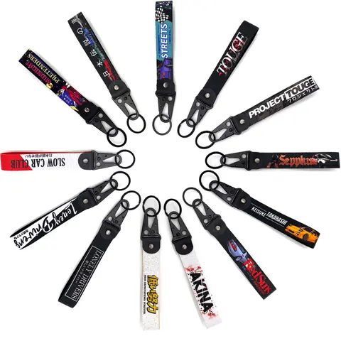 JDM Racing Keychain Fashion Individuation Key Tags For Osaka Kawasaki Initial D GTR Car Motorcycle Lanyard Keyring Accessories