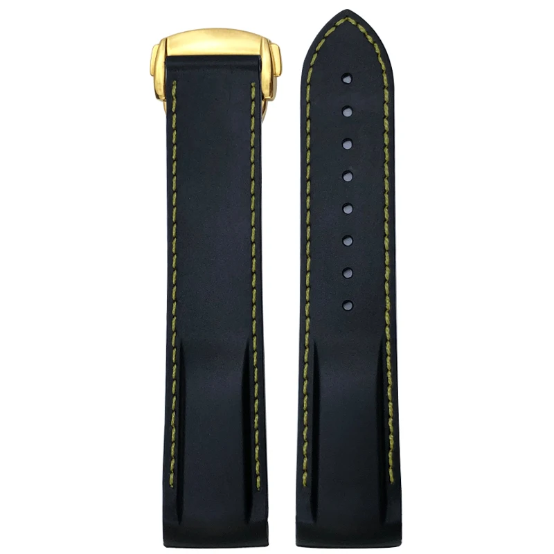 19 مللي متر 20 مللي متر 21 مللي متر 22 مللي متر نهاية منحنية المطاط لينة سيليكون حزام الساعات ل أوميغا ساماستر AT150 رولكس الغواصة أوريس زينيث حزام ساعة اليد #5