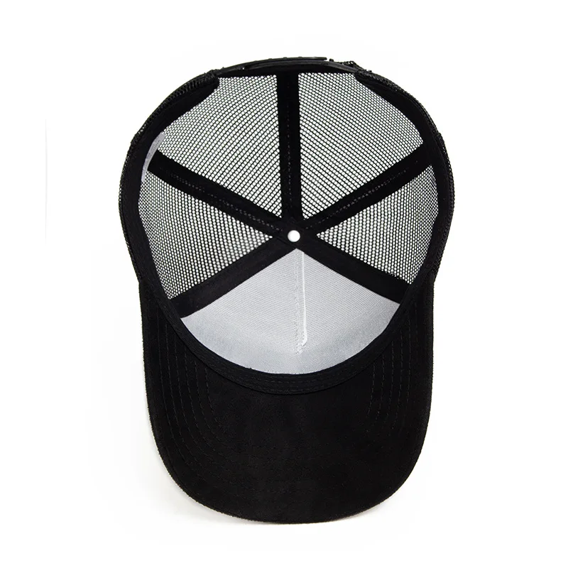 Unisex 5-Panel Mesh Wildleder Trucker Hut Männer Baseball Cap Frühling Sommer Atmungsaktive Sporthüte – Detail 6